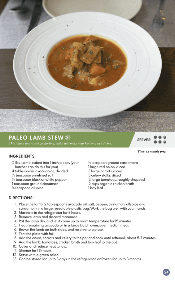 The Pyroluria Diet Cookbook Paleo Lamb Stew Recipe